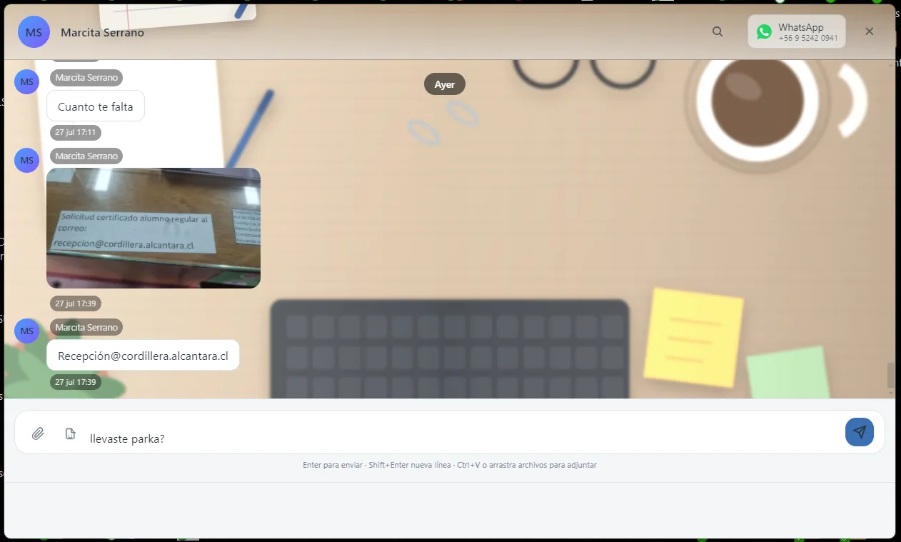 Una conversación con un tema visual personalizable